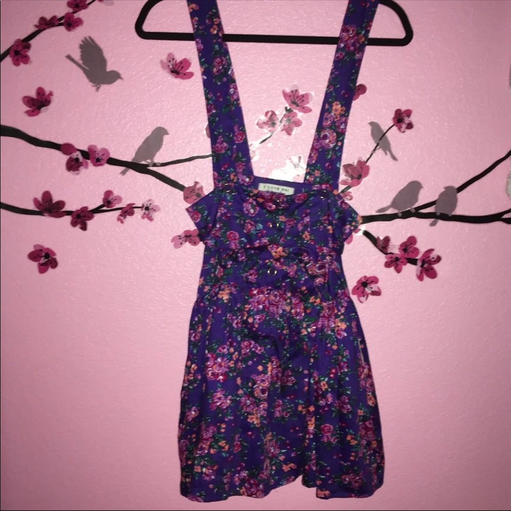 FLORAL OVERALL DRESS With POCKETS